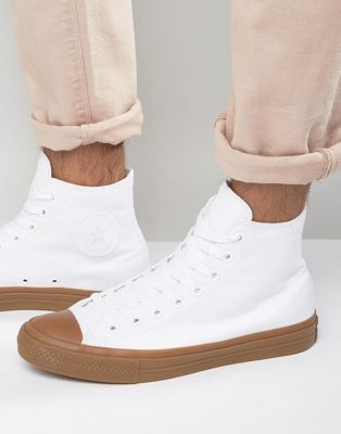 Converse Chuck Taylor All Star II Hi Plimsolls With Gum Sole In White  155497C | ASOS