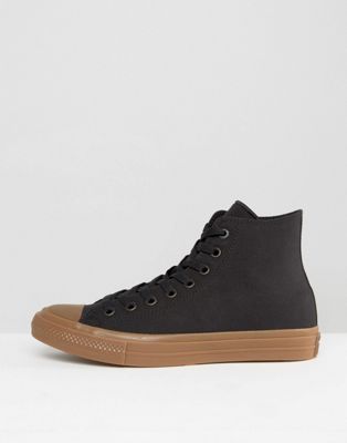 Converse Chuck Taylor All Star II Hi Sneakers With Gum Sole In Black  155496C | ASOS