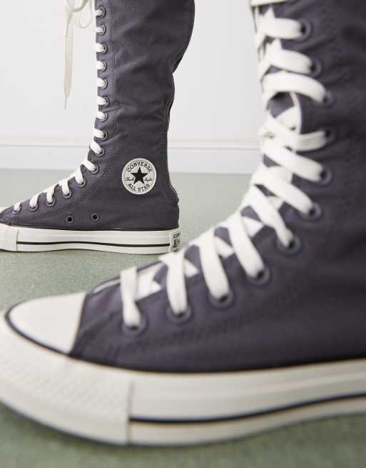 converse all star chuck Taylor グレー スニーカー Converse Chuck Taylor All Star Knee Hi trainers in grey | ASOS