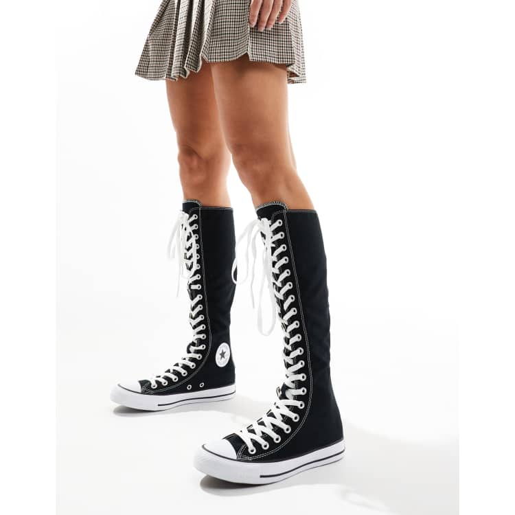 Converse Chuck Taylor All Star Knee High Sneakers al ginocchio nere e bianche