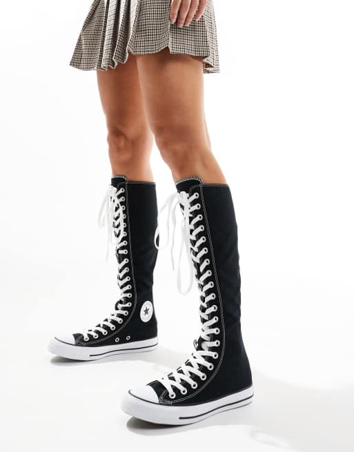 Converse Chuck Taylor All Star Knee High Sneakers al ginocchio nere e bianche