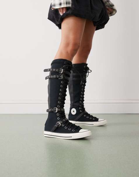Converse Chuck Taylor All Star Knee High sneakers in black with buckles - view 1