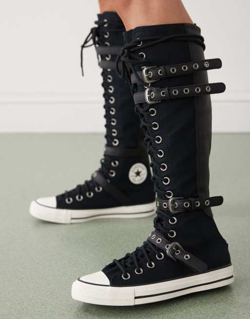 Converse - Chuck Taylor All Star Knee High - Sneakers met gespen in zwart, 4 van 5