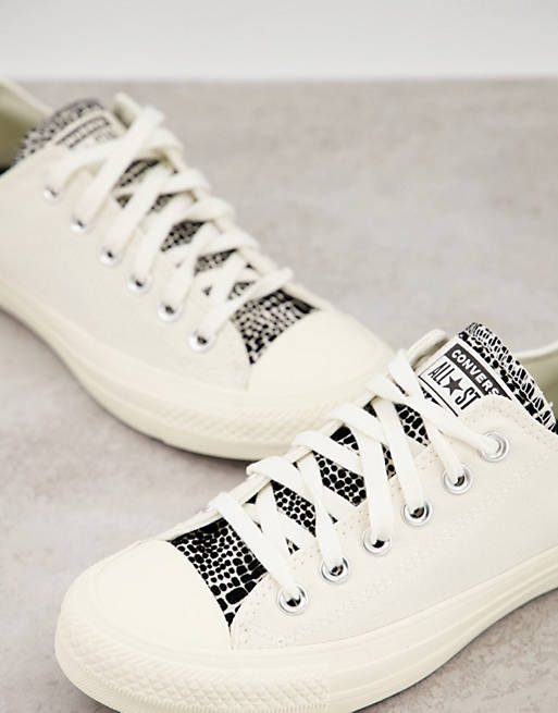 Converse Chuck Taylor All Star - Lage wit met contrasterende tong | ASOS