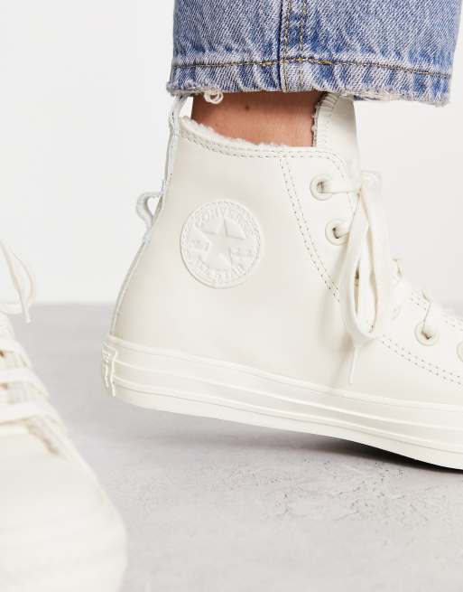 Off white sales leather converse