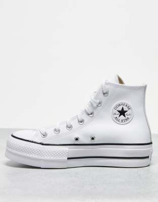 converse leather white hi tops