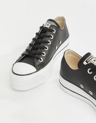 converse low black leather
