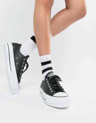 converse leather platforms