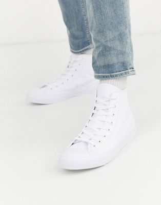 converse all star all white leather