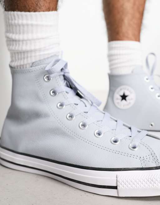 Blue leather converse on sale womens