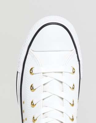 white studded converse