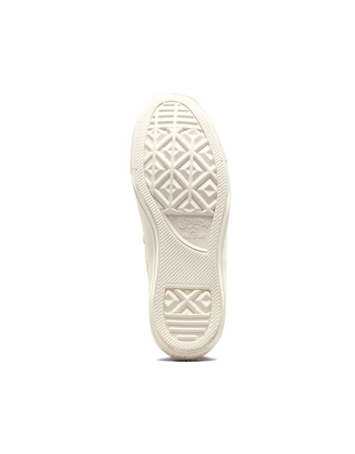 Converse – Chuck Taylor All Star – Leder-Sneaker in Cremeweiß mit goldfarbenen Metallakzenten, 2 von 4