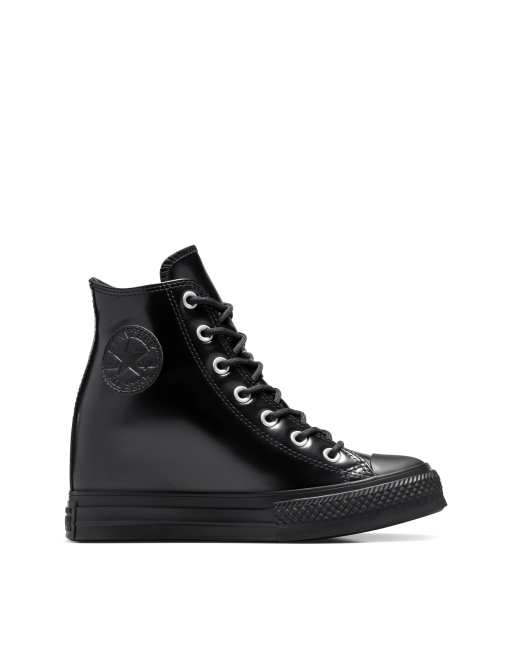 Black patent leather chuck taylors online