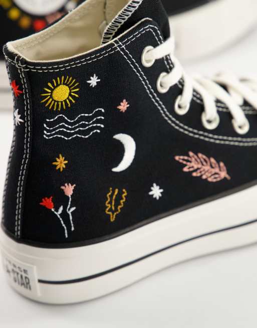 Converse Chuck Taylor All Star Lift Baskets brod es Noir ASOS