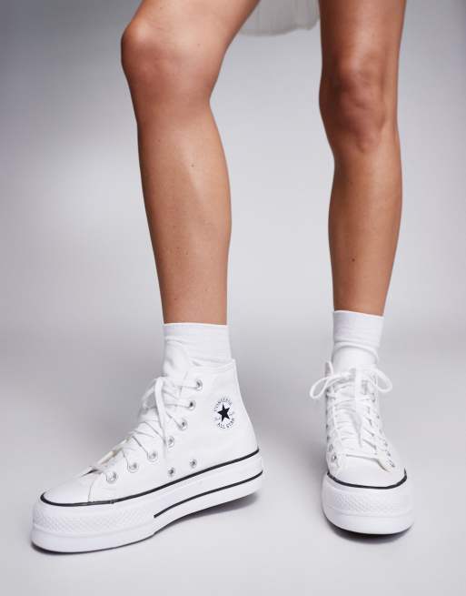 Converse femme blanche store haute pas cher