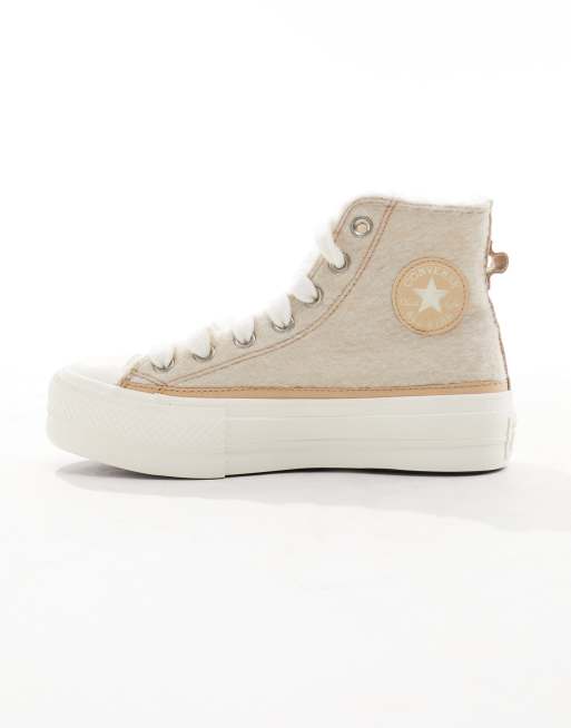 Converse Chuck Taylor All Star Lift Baskets montantes Beige