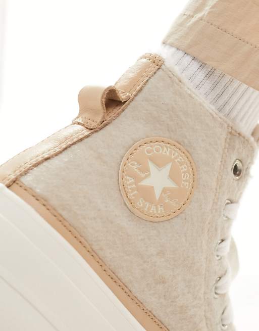 Converse Chuck Taylor All Star Lift Baskets montantes Beige