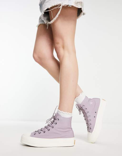 Converse plateforme violet hot sale