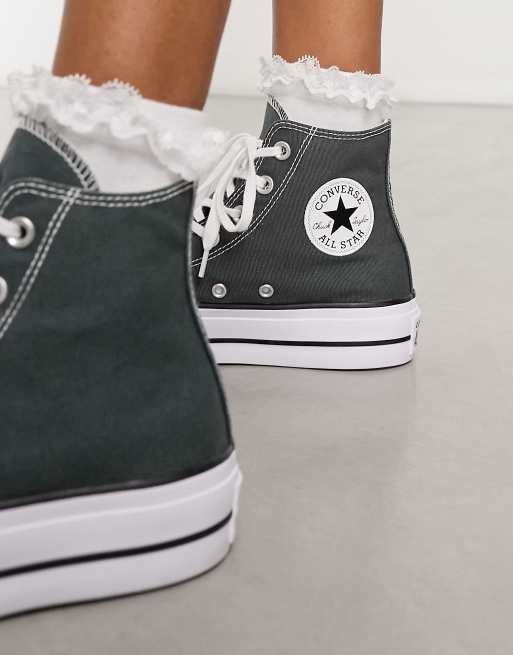 Converse Chuck Taylor All Star Lift Baskets montantes Vert fonc