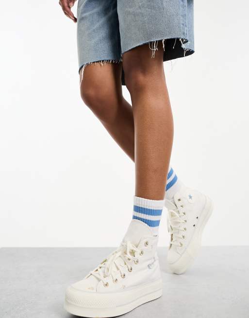 Converse – Chuck Taylor All Star Lift – Białe buty sportowe z haftem , 3 z 4