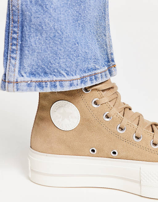 Converse Chuck Taylor All Star Lift Cozy Utility sneakers in desert sand |  ASOS