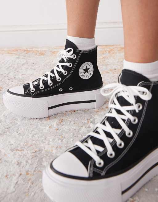 Converse Chuck Taylor All Star Lift Double Stack sneakers in black