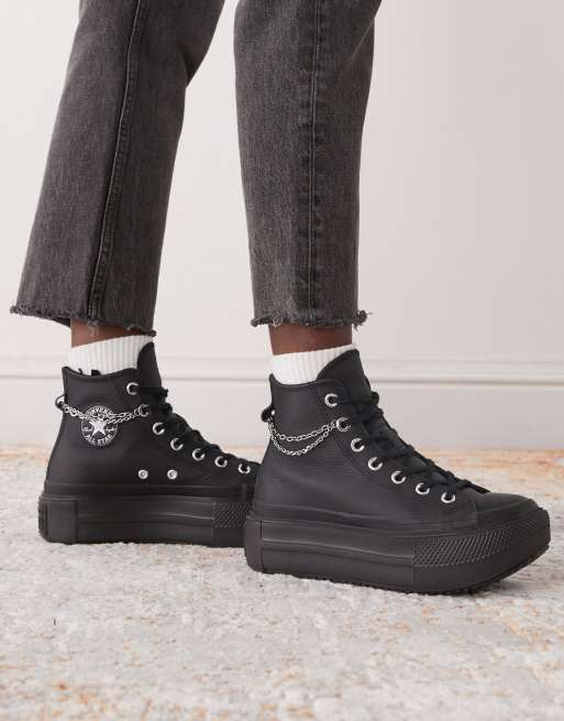 Converse Chuck Taylor - All Star Lift Double Stack - Sneakers met dubbele zool en kettingdetail in zwart, 5 van 5
