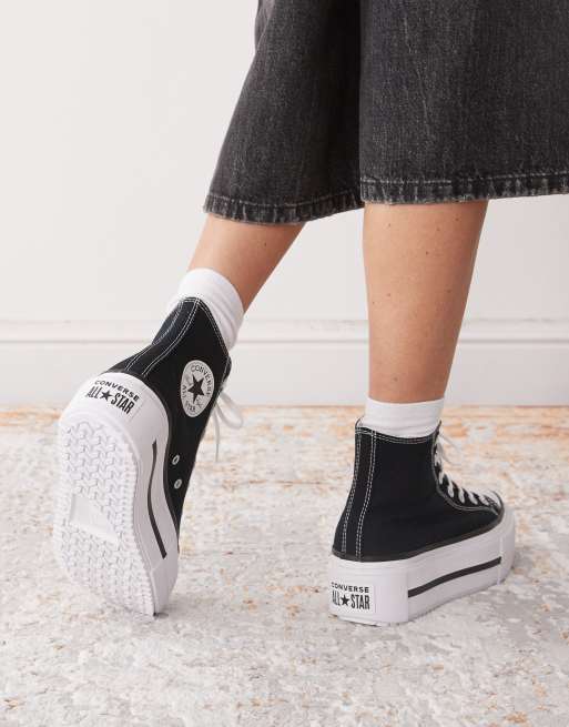 Converse Chuck Taylor All Star Lift Double Stack trainers in black