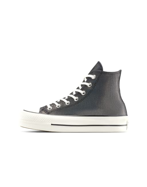 Converse – Chuck Taylor All Star Lift – Glitzernde Sneaker in Schwarz/Schwarz/Egret mit Plateausohle, 2 von 4