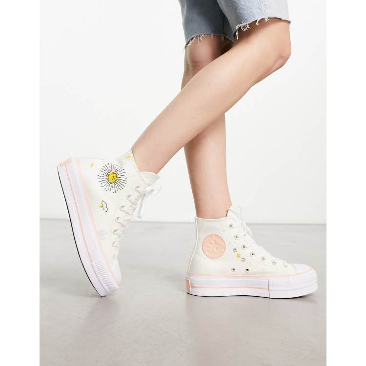 Converse - Chuck All Star Lift astronomi - Sneakers i hvid koral ASOS