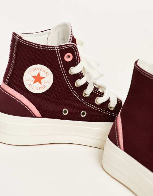 converse sneakers compensées montantes femme ctas move hi bordeaux