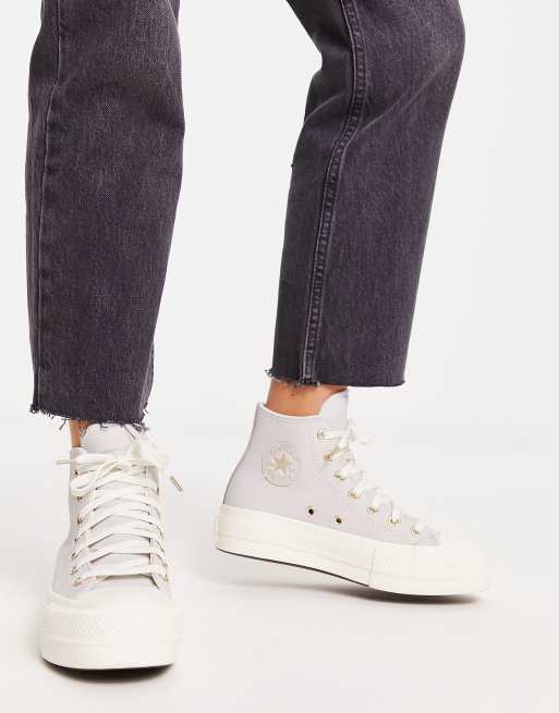 Chuck taylor all discount star crantée en cuir