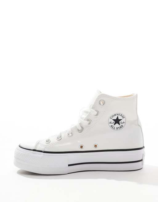 Converse Chuck Taylor All Star Lift Hi Baskets montantes larges a semelle compensee Blanc