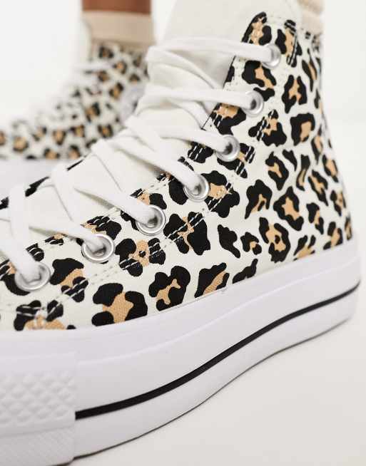 Converse – Chuck Taylor All Star Lift Hi – Buty sportowe w panterkę, 4 z 4