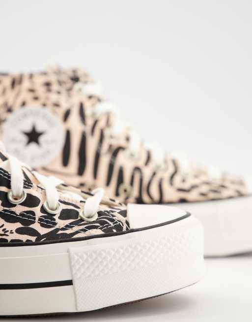 Converse – Chuck Taylor All Star Lift Hi – Buty sportowe w panterkę, 3 z 4