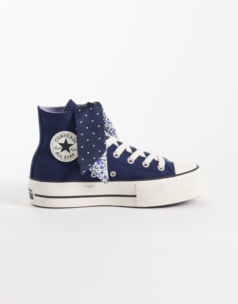 Converse – Chuck Taylor All Star Lift Hi – Club House – Knöchelhohe Sneaker in Marineblau mit Plateausohle - view 1