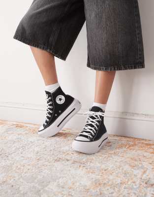  Chuck Taylor All Star Lift Hi Double Stack trainers  - BLACK