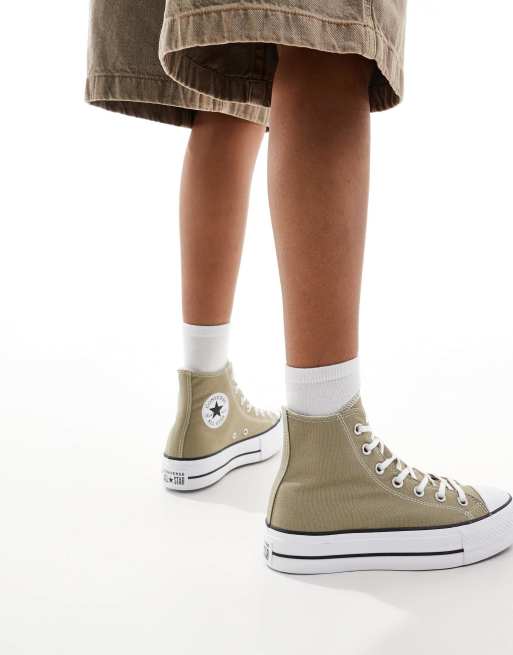 Converse – Chuck Taylor All Star Lift Hi – Gröna sneakers med högt skaft, 3 av 5