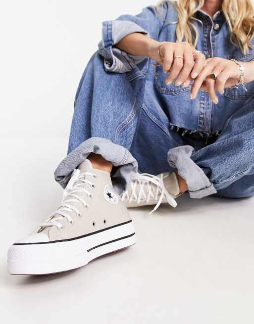 Converse Chuck Taylor All Star Lift Hi Knochelhohe Sneaker in Papyrus ASOS