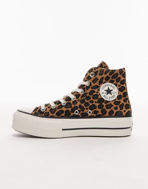 Converse – Chuck Taylor All Star Lift Hi – Leopardmönstrade sneakers med platåsula och höga skaft, 2 av 5