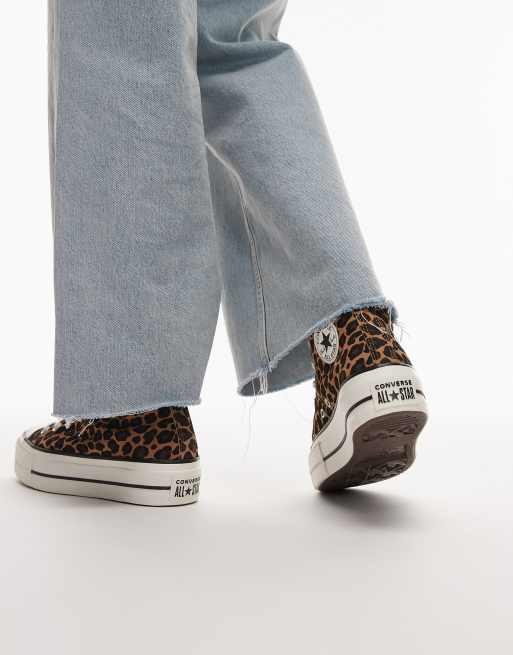 Converse – Chuck Taylor All Star Lift Hi – Leopardmönstrade sneakers med platåsula och höga skaft, 3 av 5