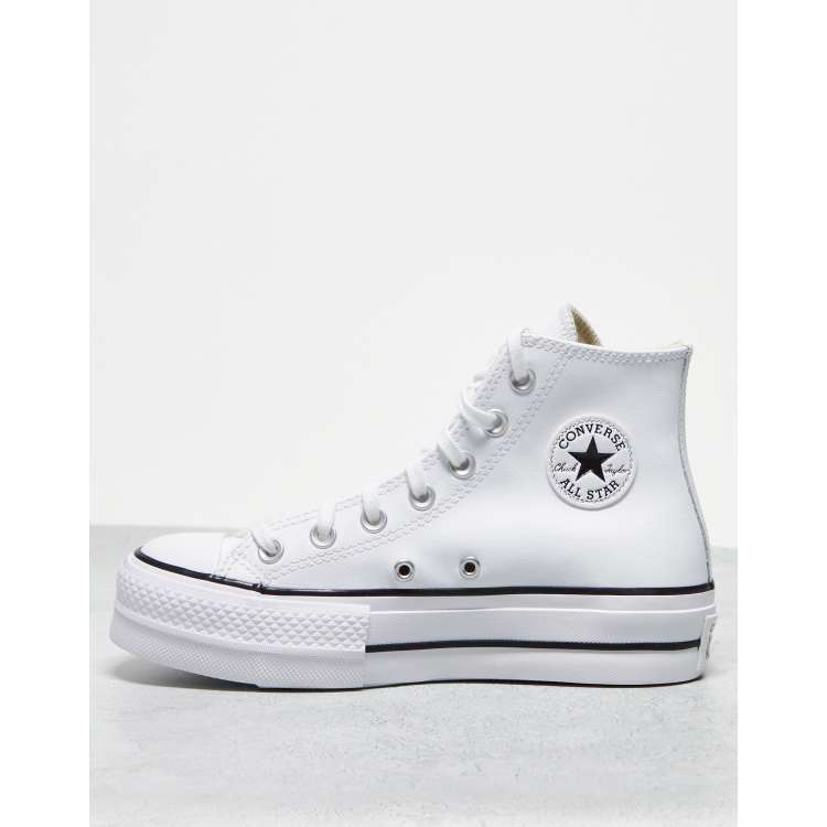 Bloeien Destructief Noordoosten Converse Chuck Taylor - All Star Lift Hi - Leren sneakers in wit | ASOS