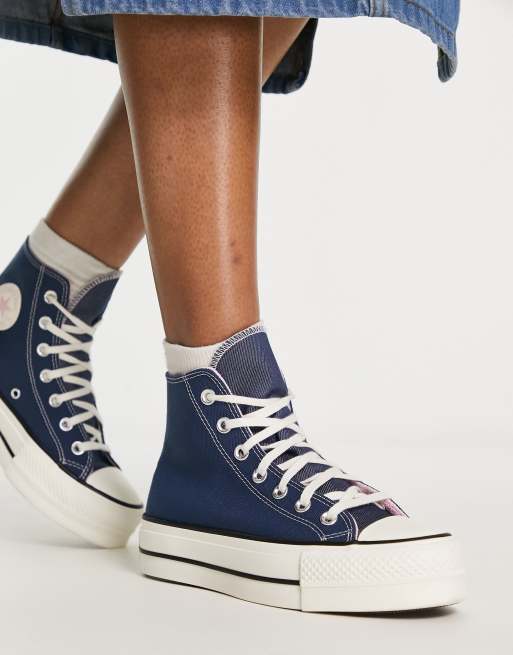 Converse - Chuck Taylor All Star Lift Hi - Marineblå sneakers i denim, 2 af 4