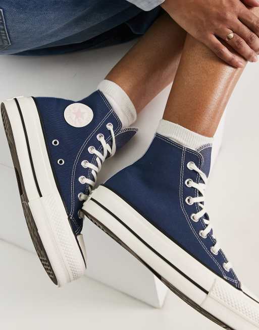 Converse - Chuck Taylor All Star Lift Hi - Marineblå sneakers i denim, 4 af 4