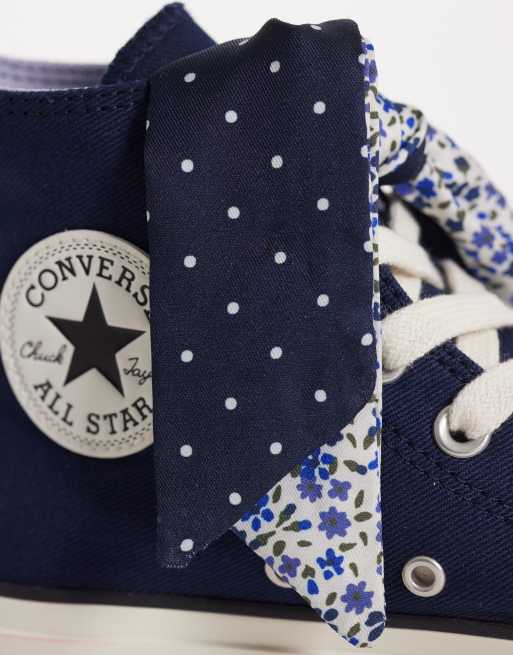 Converse Chuck Taylor All Star Lift Hi platform Club House trainers in navy, 4 of 5