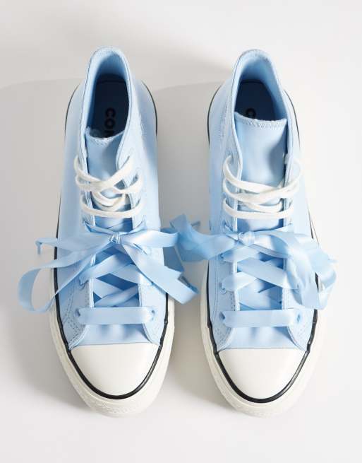 Converse Chuck Taylor All Star Lift Hi Platform Peached Canvas sneakers in blue, 2 of 5