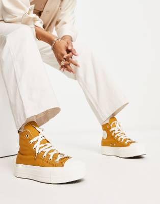 chuck taylor all star lift high top platform sneaker gold