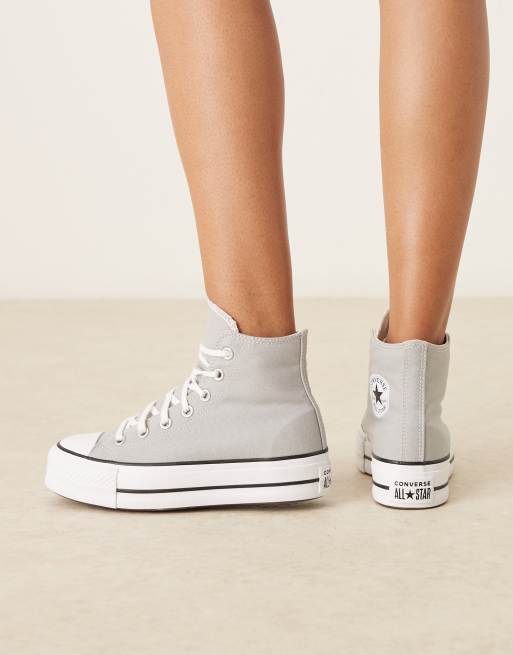 Converse Chuck Taylor All Star Lift Hi platform sneakers in grey