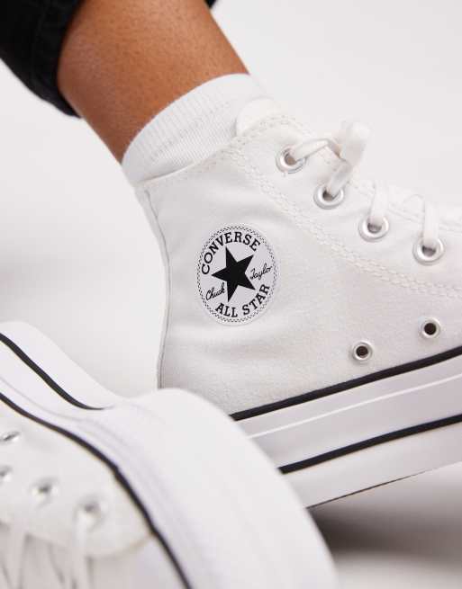 Converse Chuck Taylor All Star Lift Hi platform sneakers in white, 5 of 5