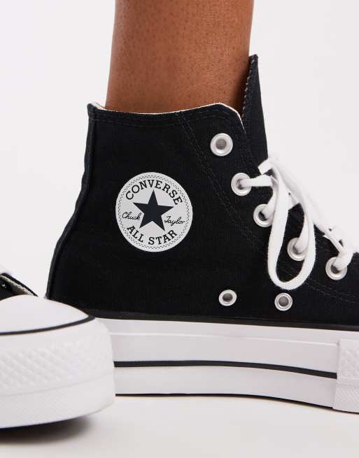 Converse Chuck Taylor All Star Lift Hi platform trainers in black - Main Image
